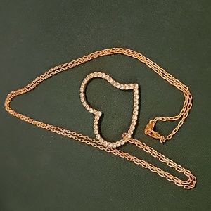 Vintage AVON Rhinestone Heart Necklace